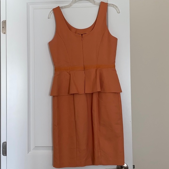 Orange sherbet dress with peplum - Picture 2 of 2